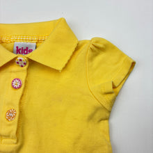 Load image into Gallery viewer, Girls Kids Stuff, yellow stretchy polo shirt top, EUC, size 0,  