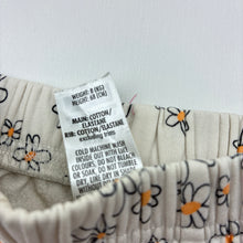 Load image into Gallery viewer, Girls Bonds, fleece lined stretchy floral track pants, elasticated, EUC, size 00,  