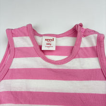 Load image into Gallery viewer, Girls Seed, pink &amp; white stripe cotton romper, GUC, size 1,  