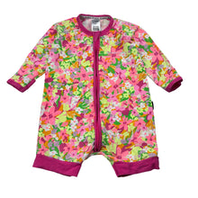 Load image into Gallery viewer, Girls Bonds, colourful floral zip wondersuit / zippy / romper, FUC, size 0,  