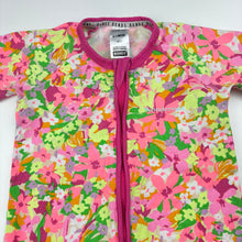 Load image into Gallery viewer, Girls Bonds, colourful floral zip wondersuit / zippy / romper, FUC, size 0,  