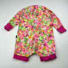 Load image into Gallery viewer, Girls Bonds, colourful floral zip wondersuit / zippy / romper, FUC, size 0,  