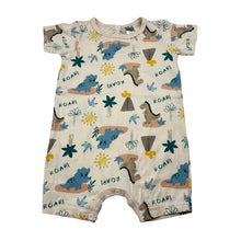 Load image into Gallery viewer, Unisex Tiny Tots, lightweight cotton romper, dinosaurs, FUC, size 0,  