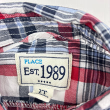 Load image into Gallery viewer, Boys The Place, checked lightweight cotton short sleeve shirt, FUC, size 2,  