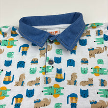 Load image into Gallery viewer, Boys Alpha Beto, cotton polo shirt top, cats, FUC, size 1,  