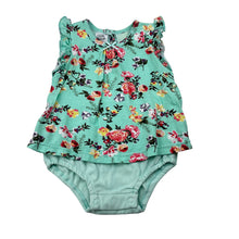 Load image into Gallery viewer, Girls Ollie's Place, stretchy floral romper, FUC, size 000,  
