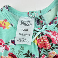 Load image into Gallery viewer, Girls Ollie's Place, stretchy floral romper, FUC, size 000,  