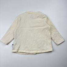 Load image into Gallery viewer, Unisex Next, cream embroidered long sleeve tee / top, EUC, size 00,  