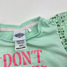 Load image into Gallery viewer, Girls WICKED, cotton tee / top, sequins, FUC, size 2,  