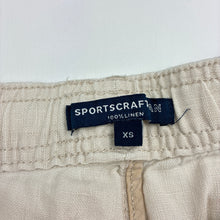Load image into Gallery viewer, Mens Sportscraft, linen shorts, elasticated, W: 38cm across unstretched, EUC, size XS,  
