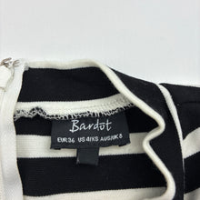 Load image into Gallery viewer, Womens Bardot, black &amp; white stripe cropped short sleeve top, L: 38cm, armpit to armpit: 38cm, EUC, size 8,  