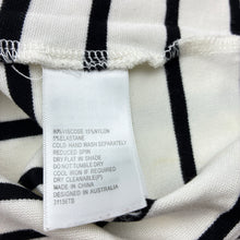 Load image into Gallery viewer, Womens Bardot, black &amp; white stripe cropped short sleeve top, L: 38cm, armpit to armpit: 38cm, EUC, size 8,  