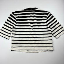 Load image into Gallery viewer, Womens Bardot, black &amp; white stripe cropped short sleeve top, L: 38cm, armpit to armpit: 38cm, EUC, size 8,  