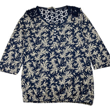 Load image into Gallery viewer, Womens Tu, navy floral cotton top, armpit to armpit: 40cm, EUC, size 8,  