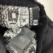 Load image into Gallery viewer, Womens ZIGGY DENIM, black stretch denim jeans, W: 33cm across, Inside leg: 71cm, GUC, size 26,  