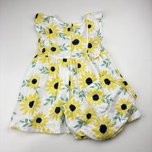Load image into Gallery viewer, Girls Sprout, floral cotton dress &amp; matching bloomers, EUC, size 1, L: 42cm