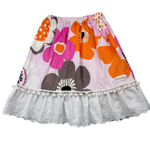 Load image into Gallery viewer, Girls Lil Cherubs, hand made floral cotton skirt, elasticated, L: 39cm, EUC, size 5,  
