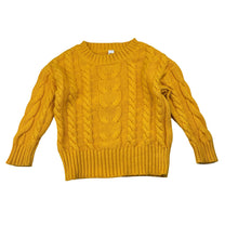 Load image into Gallery viewer, Unisex KID, yellow cotton cable knit sweater / jumper, GUC, size 1,  
