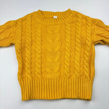 Load image into Gallery viewer, Unisex KID, yellow cotton cable knit sweater / jumper, GUC, size 1,  