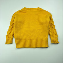 Load image into Gallery viewer, Unisex KID, yellow cotton cable knit sweater / jumper, GUC, size 1,  