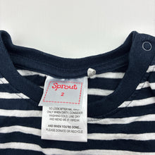 Load image into Gallery viewer, Unisex Sprout, navy stripe cotton long sleeve top, koala, FUC, size 2,  