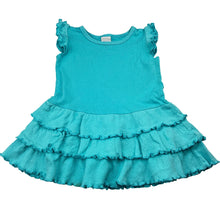 Load image into Gallery viewer, Girls Tiny Little Wonders, blue cotton dress, GUC, size 0, L: 37cm