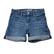 Load image into Gallery viewer, Girls GAP, blue stretch denim shorts, adjustable, GUC, size 8,  