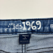 Load image into Gallery viewer, Girls GAP, blue stretch denim shorts, adjustable, GUC, size 8,  