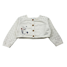 Load image into Gallery viewer, Girls Beatrix Potter, Peter Rabbit cropped knitted cotton cardigan, EUC, size 0,  