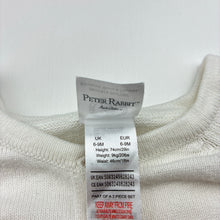 Load image into Gallery viewer, Girls Beatrix Potter, Peter Rabbit cropped knitted cotton cardigan, EUC, size 0,  