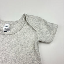 Load image into Gallery viewer, Girls Anko, grey pointelle cotton bodysuit / romper, GUC, size 00,  