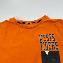 Load image into Gallery viewer, Unisex NRL Supporter, Wests Tigers cotton tee / top, marks on front, FUC, size 10,  