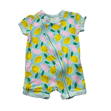 Load image into Gallery viewer, Girls Cotton On, zip romper, lemons, GUC, size 000,  
