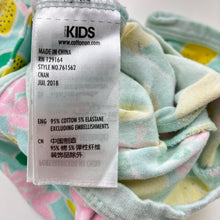 Load image into Gallery viewer, Girls Cotton On, zip romper, lemons, GUC, size 000,  