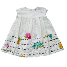 Load image into Gallery viewer, Girls Catimini, lightweight cotton short sleeve dress, light mark right sleeve, FUC, size 0, L: 35cm