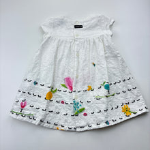 Load image into Gallery viewer, Girls Catimini, lightweight cotton short sleeve dress, light mark right sleeve, FUC, size 0, L: 35cm