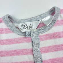 Load image into Gallery viewer, Girls Bebe by Minihaha, striped cotton coverall / romper, FUC, size 0,  
