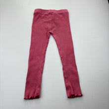 Load image into Gallery viewer, Girls Favourites, ribbed organic cotton leggings, Inside leg: 34cm, FUC, size 4,  