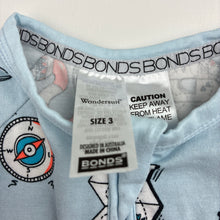 Load image into Gallery viewer, Boys Bonds, zip wondersuit / zippy / romper, marks on front, FUC, size 3,  