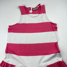 Load image into Gallery viewer, Girls Next, pink &amp; white stripe cotton casual dress, FUC, size 11, L: 72cm