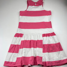 Load image into Gallery viewer, Girls Next, pink &amp; white stripe cotton casual dress, FUC, size 11, L: 72cm