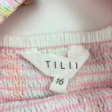 Load image into Gallery viewer, Girls Tilii, cotton lined viscose / cotton / linen dress, EUC, size 16, L: 74cm
