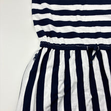 Load image into Gallery viewer, Girls Polo Ralph Lauren, navy stripe soft cotton sleeveless dress, light mark on back, FUC, size 12-14, L: 119cm