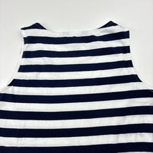 Load image into Gallery viewer, Girls Polo Ralph Lauren, navy stripe soft cotton sleeveless dress, light mark on back, FUC, size 12-14, L: 119cm