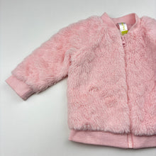 Load image into Gallery viewer, Girls Dymples, lined zip up faux fur jacket, EUC, size 000,  