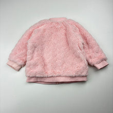 Load image into Gallery viewer, Girls Dymples, lined zip up faux fur jacket, EUC, size 000,  