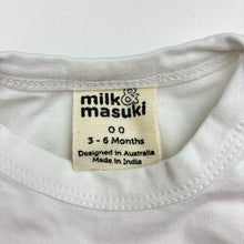 Load image into Gallery viewer, Girls Milk &amp; Masuki, organic cotton blend ruffle bodysuit / romper, EUC, size 00,  