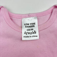 Load image into Gallery viewer, Girls Dymples, pink cotton bodysuit / romper, GUC, size 00,  