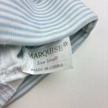 Load image into Gallery viewer, Unisex Marquise, blue &amp; white stripe cotton hat / beanie, EUC, size 0000,  