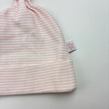 Load image into Gallery viewer, Unisex Marquise, pink &amp; white stripe cotton hat / beanie, EUC, size 0000,  